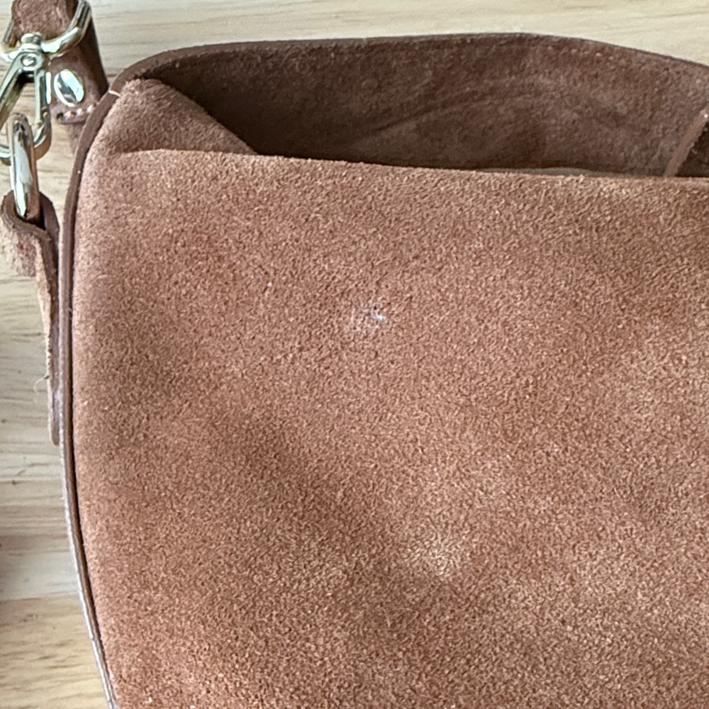 Claudia Firenze Made in Italy Suede Genuine Leather Handbag Purse -Gold Hardware - Picture 12 of 14